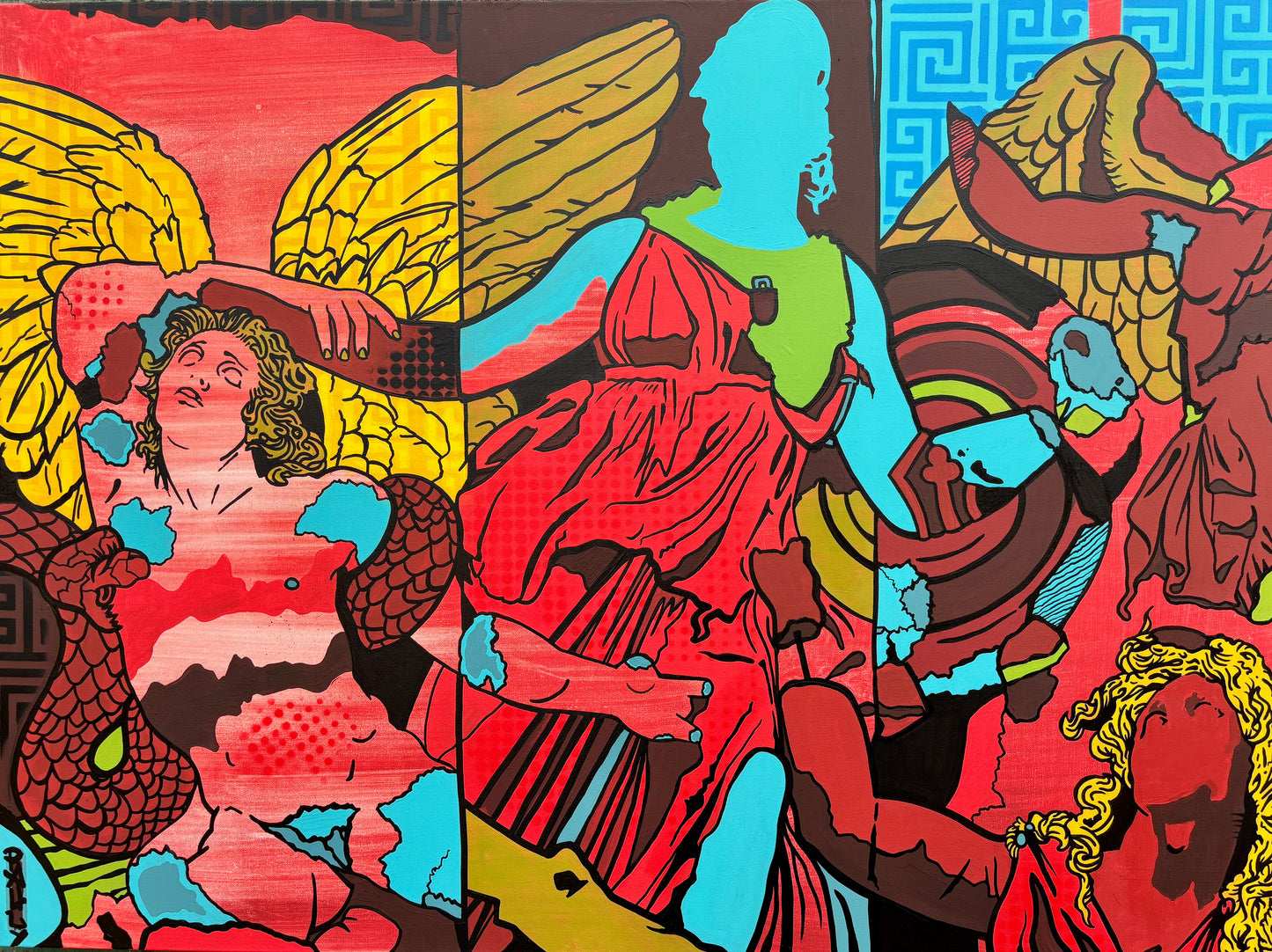 “ATHENA ROCKS THE HOUSE (Abstracted)” 12”x16” Original Art Print (Signed and Numbered) Edition of 25