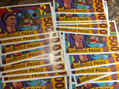 Untitled (Frida Pesos) Collaboration Original Art Print 12”x19” (Signed by both artists and Numbered) Limited edition of 25
