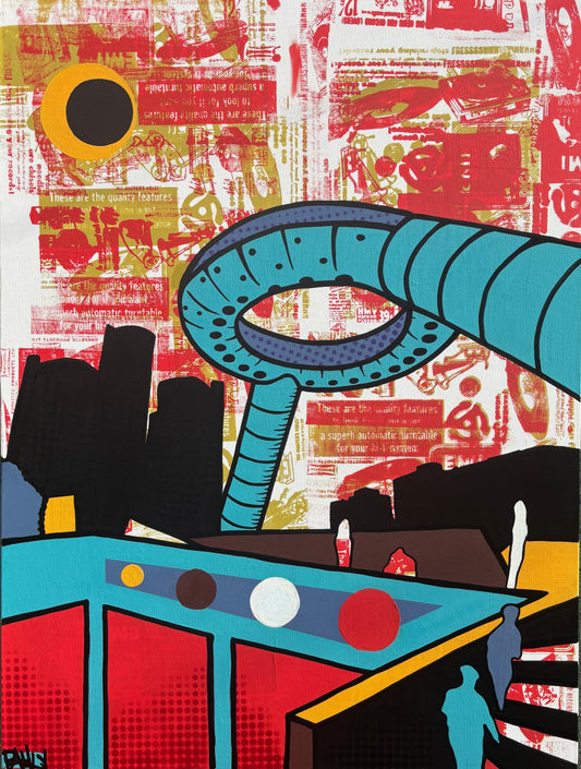 “NIGHTLIGHT” (Hart Plaza Study) 16”x12” Original Art Print (Signed and Numbered) Edition of 25