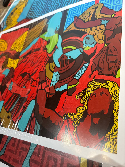 “ATHENA ROCKS THE HOUSE (Abstracted)” 12”x16” Original Art Print (Signed and Numbered) Edition of 25